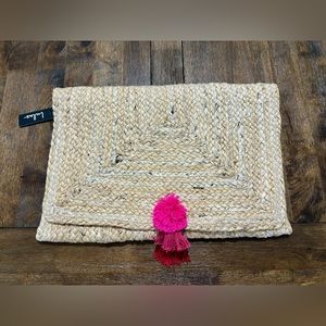 Oversized Straw Clutch in Natural